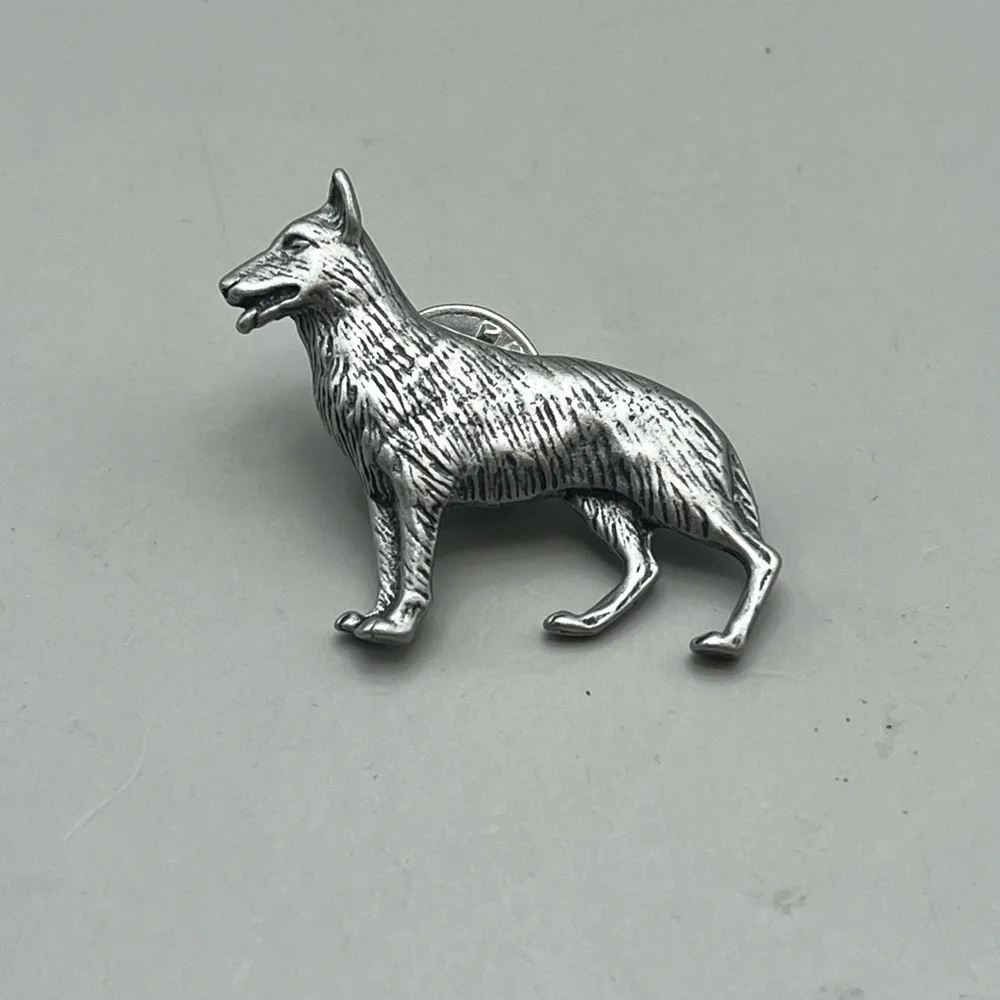 Silver Dog Brooch